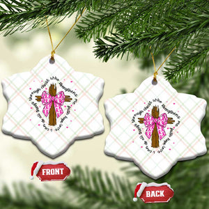 Christian Breast Cancer Support Ceramic Ornament I Can Do All Things Through Christ