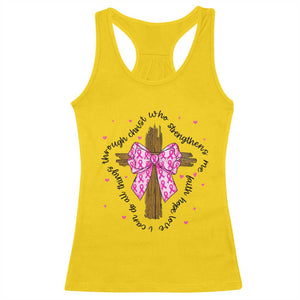 Christian Breast Cancer Support Racerback Tank Top I Can Do All Things Through Christ
