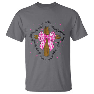 Christian Breast Cancer Support T Shirt I Can Do All Things Through Christ