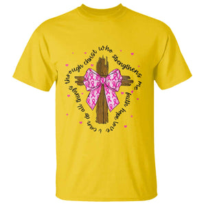 Christian Breast Cancer Support T Shirt I Can Do All Things Through Christ