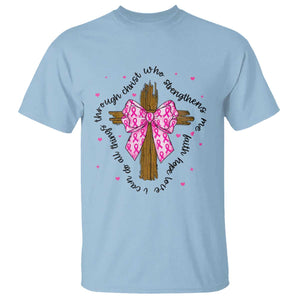 Christian Breast Cancer Support T Shirt I Can Do All Things Through Christ