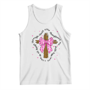 Christian Breast Cancer Support Tank Top I Can Do All Things Through Christ