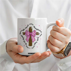 Christian Breast Cancer Support Coffee Mug I Can Do All Things Through Christ
