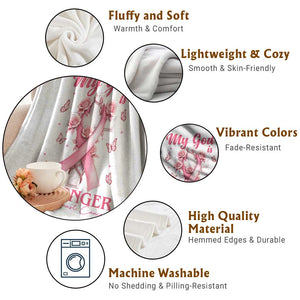 My God Is Stronger Than Breast Cancer Throw Blanket Christian Warrior Support