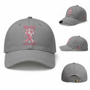 My God Is Stronger Than Breast Cancer Baseball Cap Christian Warrior Support