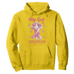 My God Is Stronger Than Breast Cancer Hoodie Christian Warrior Support