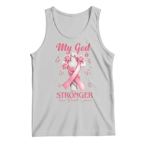 My God Is Stronger Than Breast Cancer Tank Top Christian Warrior Support