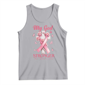 My God Is Stronger Than Breast Cancer Tank Top Christian Warrior Support