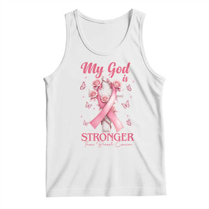 My God Is Stronger Than Breast Cancer Tank Top Christian Warrior Support