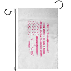 Patriotic Breast Cancer Support Warrior Gift Garden Flag Her Fight My Fight