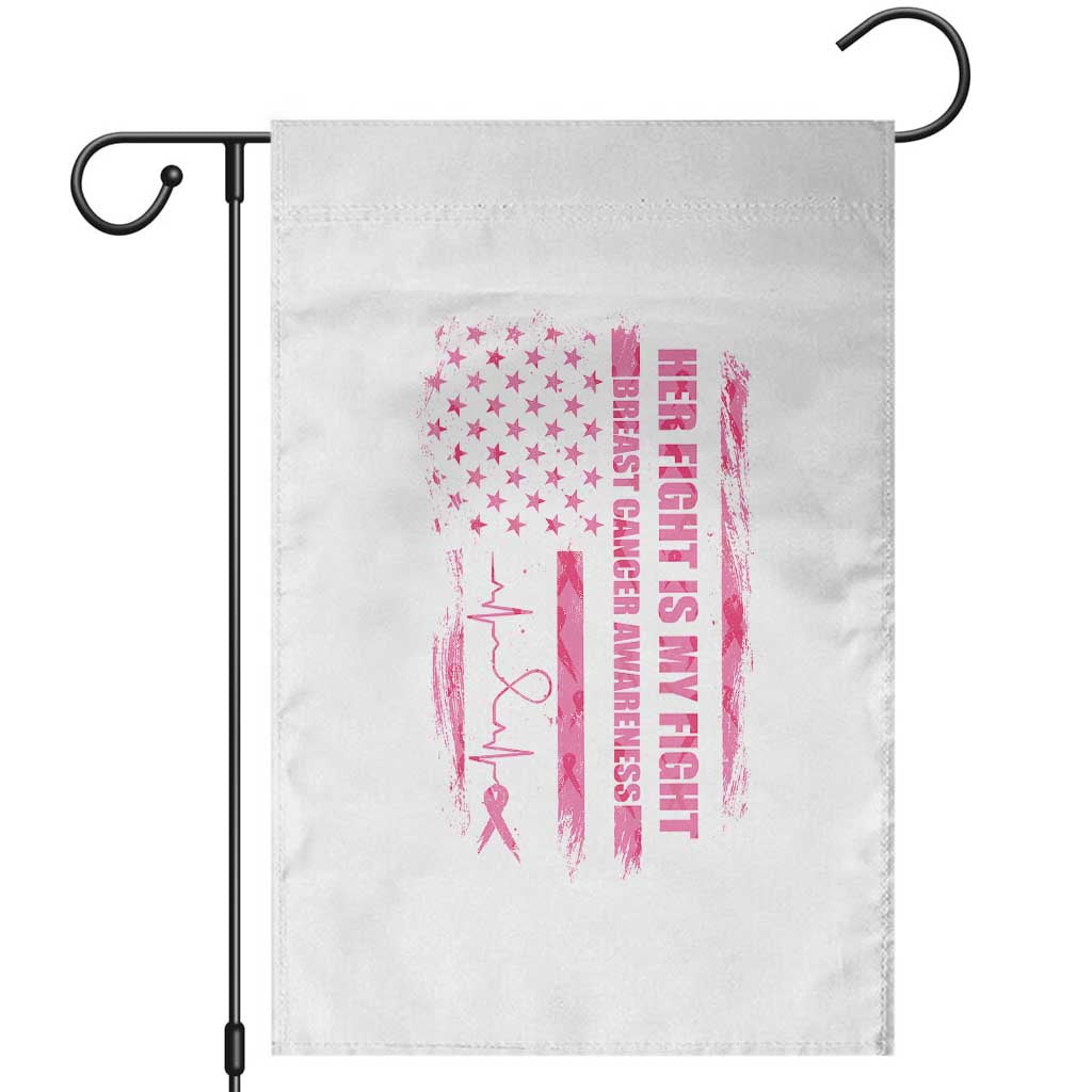 Patriotic Breast Cancer Support Warrior Gift Garden Flag Her Fight My Fight