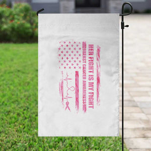 Patriotic Breast Cancer Support Warrior Gift Garden Flag Her Fight My Fight