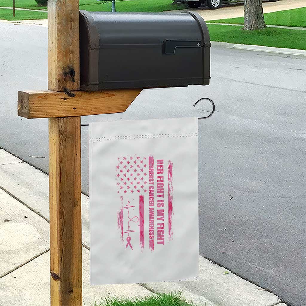 Patriotic Breast Cancer Support Warrior Gift Garden Flag Her Fight My Fight
