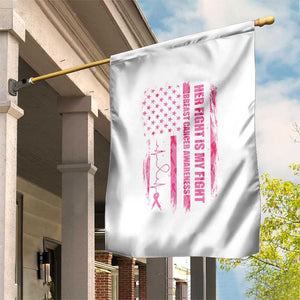 Patriotic Breast Cancer Support Warrior Gift Garden Flag Her Fight My Fight