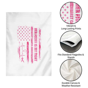 Patriotic Breast Cancer Support Warrior Gift Garden Flag Her Fight My Fight