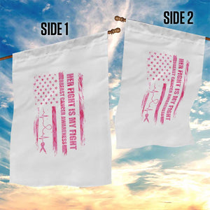 Patriotic Breast Cancer Support Warrior Gift Garden Flag Her Fight My Fight