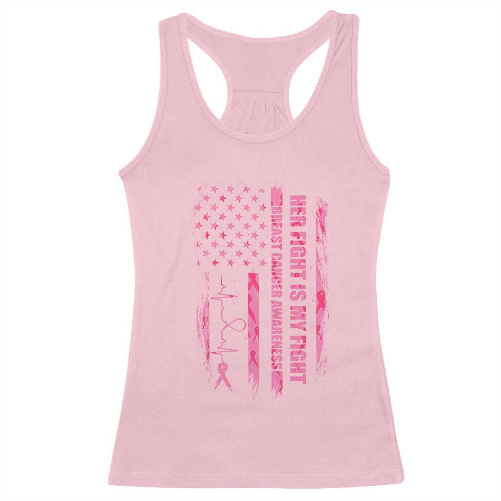 Patriotic Breast Cancer Support Warrior Gift Racerback Tank Top Her Fight My Fight