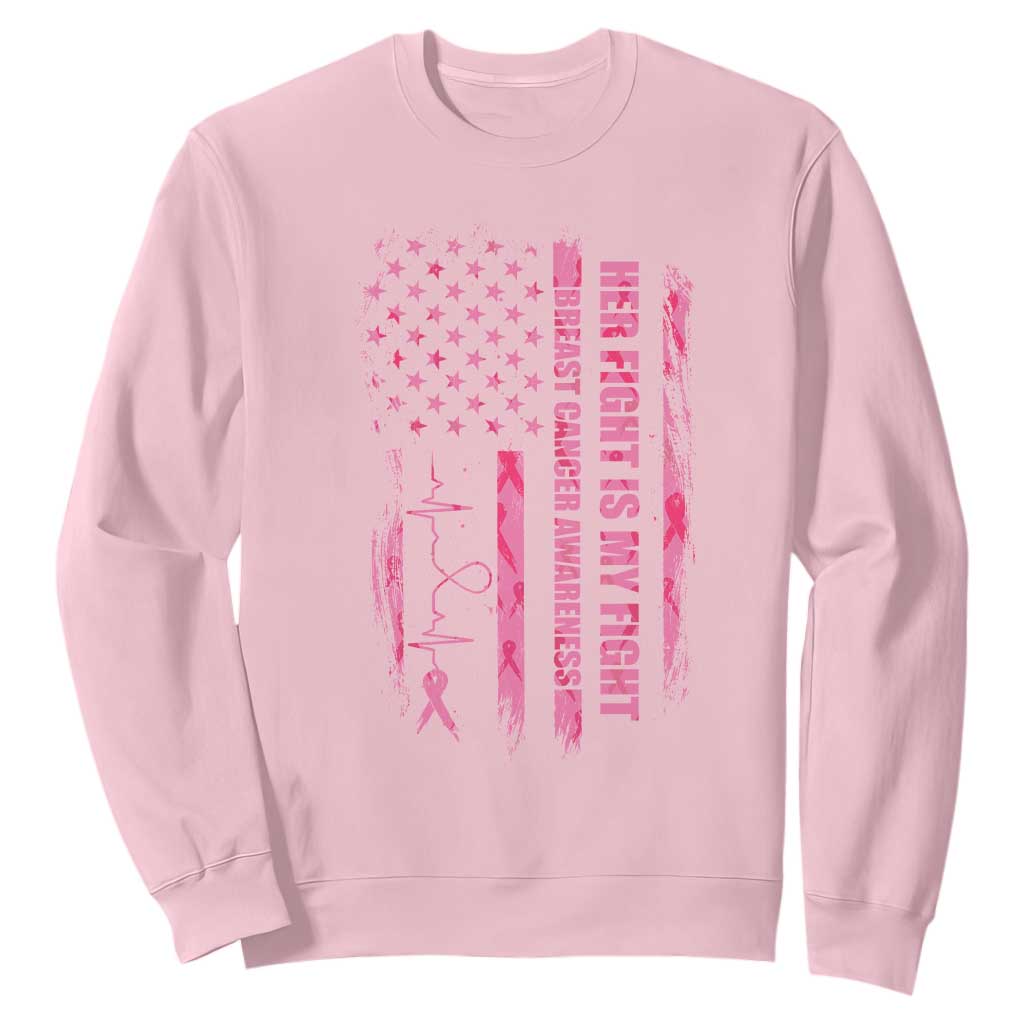 Patriotic Breast Cancer Support Warrior Gift Sweatshirt Her Fight My Fight