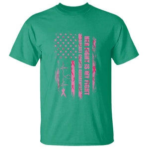 Patriotic Breast Cancer Support Warrior Gift T Shirt Her Fight My Fight