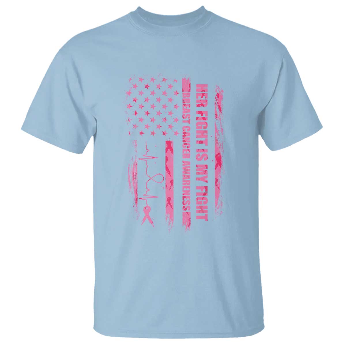 Patriotic Breast Cancer Support Warrior Gift T Shirt Her Fight My Fight
