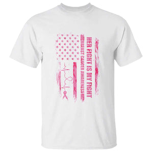Patriotic Breast Cancer Support Warrior Gift T Shirt Her Fight My Fight