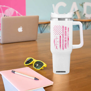 Patriotic Breast Cancer Support Warrior Gift Tumbler With Handle Her Fight My Fight