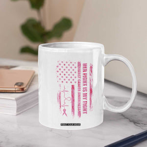 Patriotic Breast Cancer Support Warrior Gift Coffee Mug Her Fight My Fight