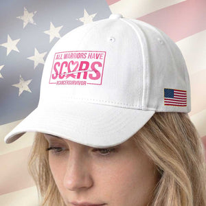 Breast Cancer Fighter Support Baseball Cap All Warriors Have Scars
