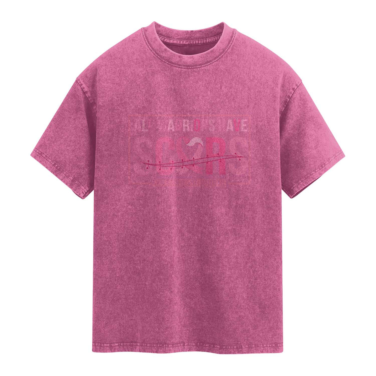 Breast Cancer Fighter Support Washed Cotton T-Shirt All Warriors Have Scars
