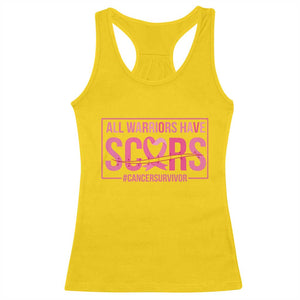 Breast Cancer Fighter Support Racerback Tank Top All Warriors Have Scars