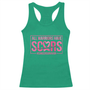 Breast Cancer Fighter Support Racerback Tank Top All Warriors Have Scars