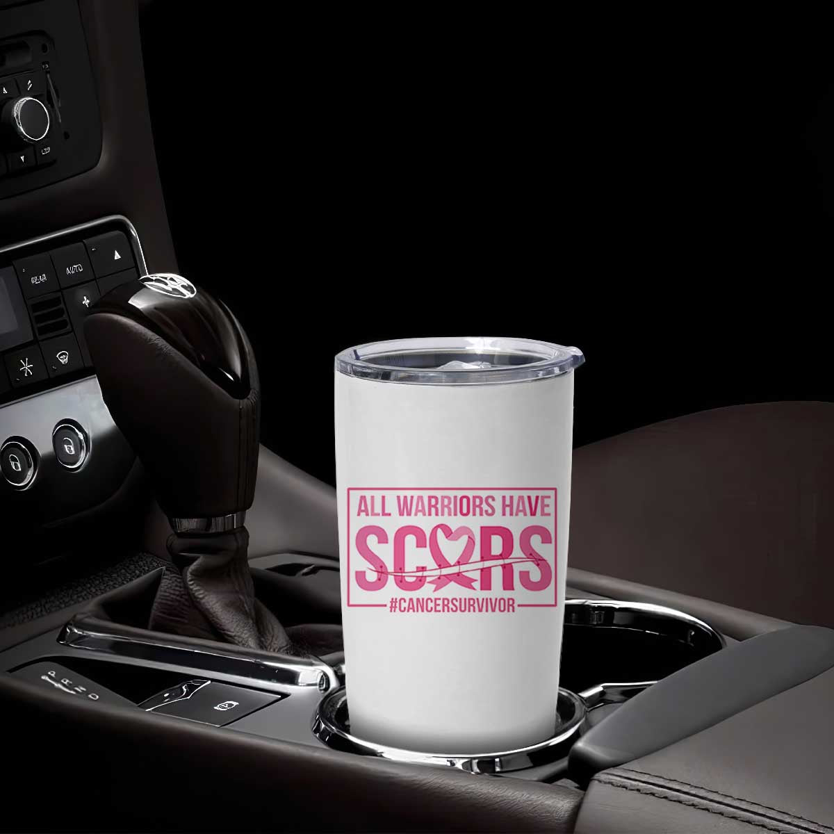 Breast Cancer Fighter Support Tumbler Cup All Warriors Have Scars