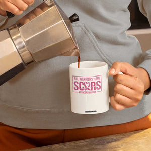 Breast Cancer Fighter Support Coffee Mug All Warriors Have Scars