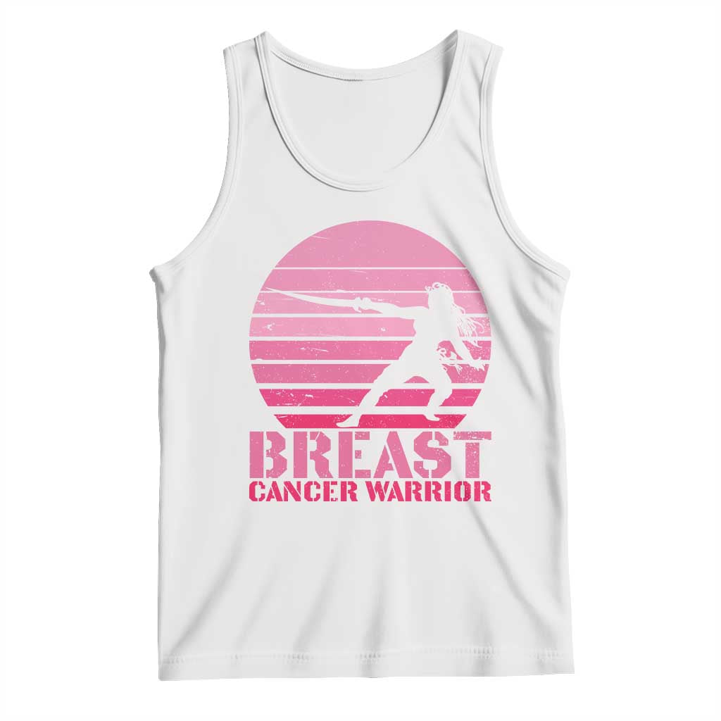 Vintage Breast Cancer Warrior Tank Top Strong Women Sword Fighter Pink Ribbon