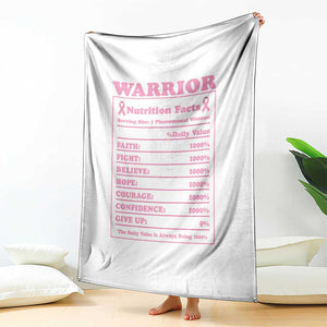 Breast Cancer Nutrition Facts Warrior Throw Blanket Pink Ribbon Survivor Support