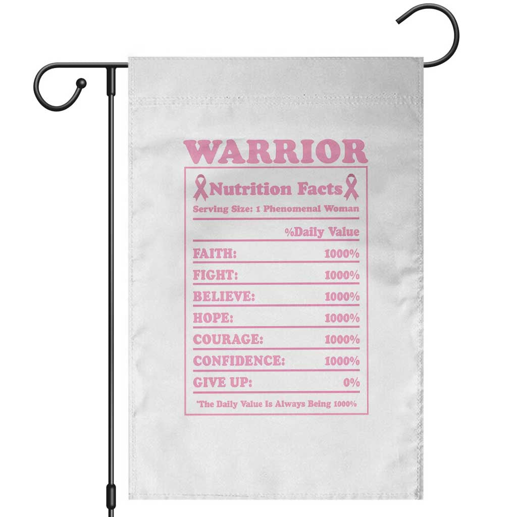 Breast Cancer Nutrition Facts Warrior Garden Flag Pink Ribbon Survivor Support