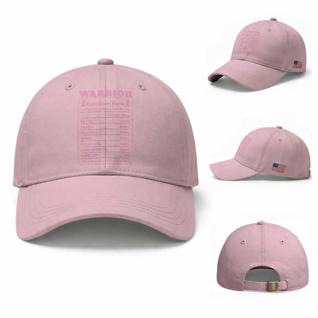 Breast Cancer Nutrition Facts Warrior Baseball Cap Pink Ribbon Survivor Support