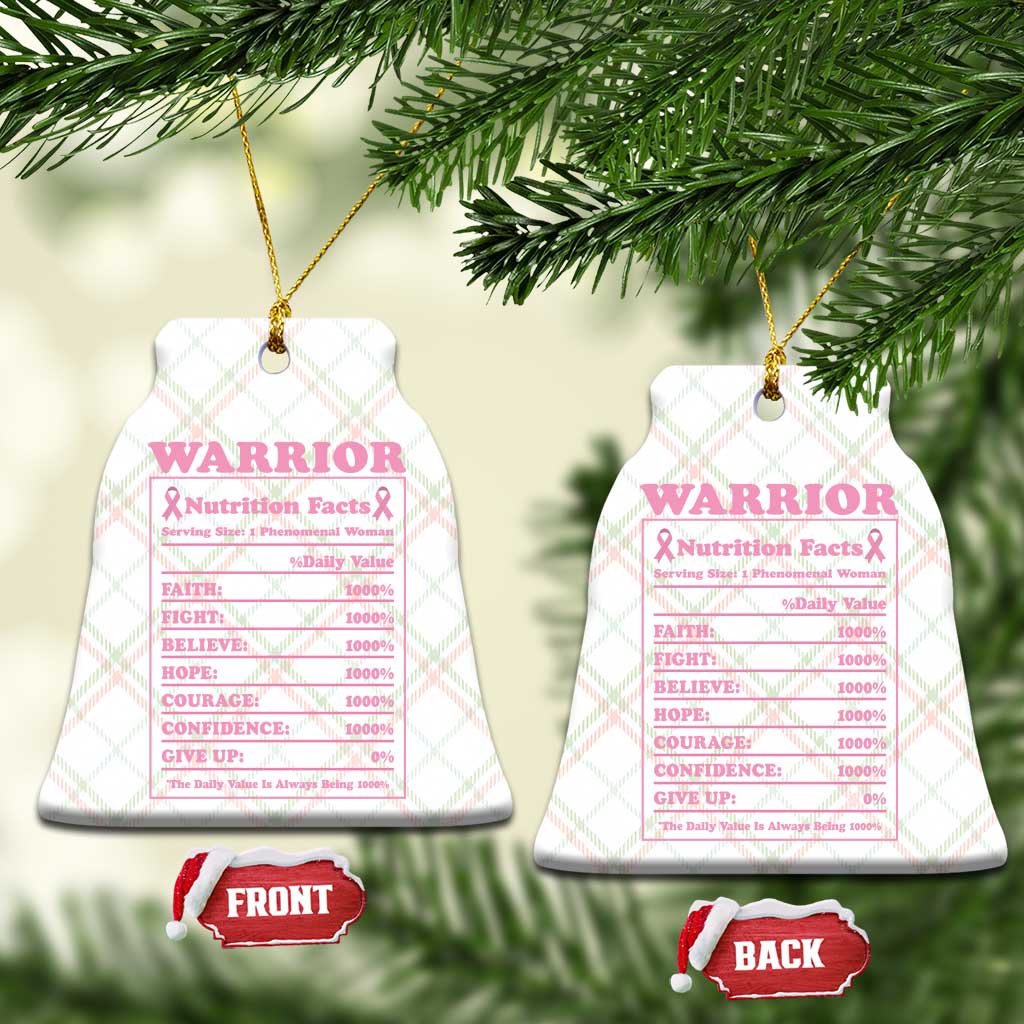 Breast Cancer Nutrition Facts Warrior Ceramic Ornament Pink Ribbon Survivor Support
