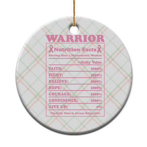 Breast Cancer Nutrition Facts Warrior Ceramic Ornament Pink Ribbon Survivor Support