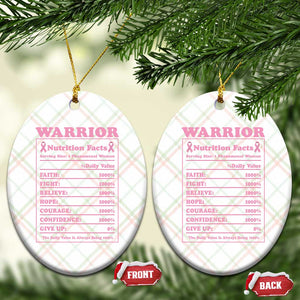 Breast Cancer Nutrition Facts Warrior Ceramic Ornament Pink Ribbon Survivor Support