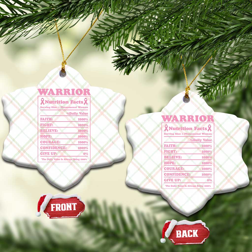 Breast Cancer Nutrition Facts Warrior Ceramic Ornament Pink Ribbon Survivor Support