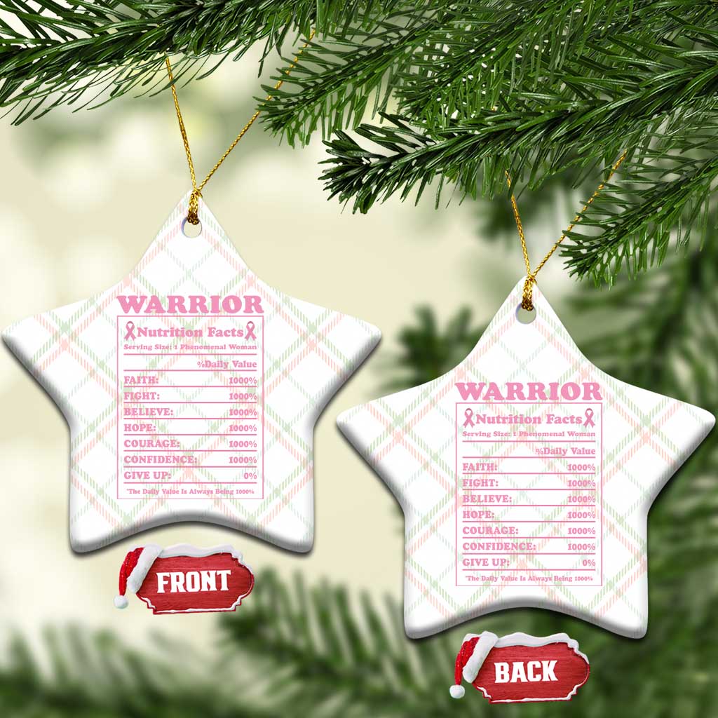 Breast Cancer Nutrition Facts Warrior Ceramic Ornament Pink Ribbon Survivor Support