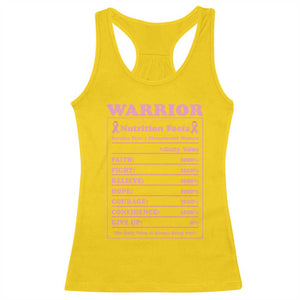 Breast Cancer Nutrition Facts Warrior Racerback Tank Top Pink Ribbon Survivor Support