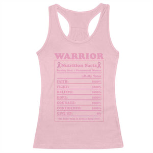 Breast Cancer Nutrition Facts Warrior Racerback Tank Top Pink Ribbon Survivor Support