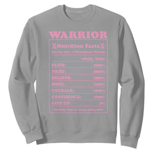 Breast Cancer Nutrition Facts Warrior Sweatshirt Pink Ribbon Survivor Support