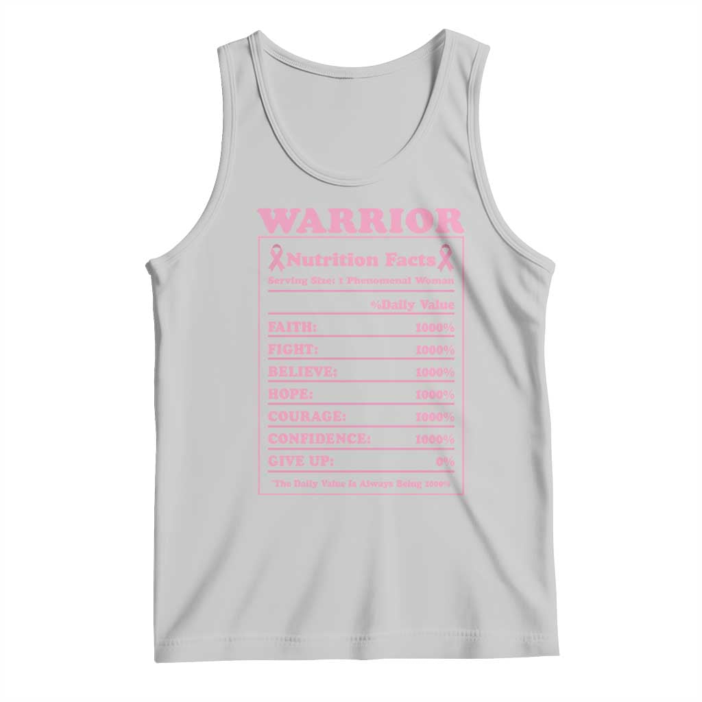 Breast Cancer Nutrition Facts Warrior Tank Top Pink Ribbon Survivor Support