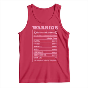 Breast Cancer Nutrition Facts Warrior Tank Top Pink Ribbon Survivor Support