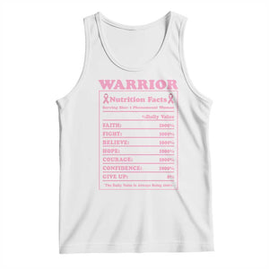 Breast Cancer Nutrition Facts Warrior Tank Top Pink Ribbon Survivor Support