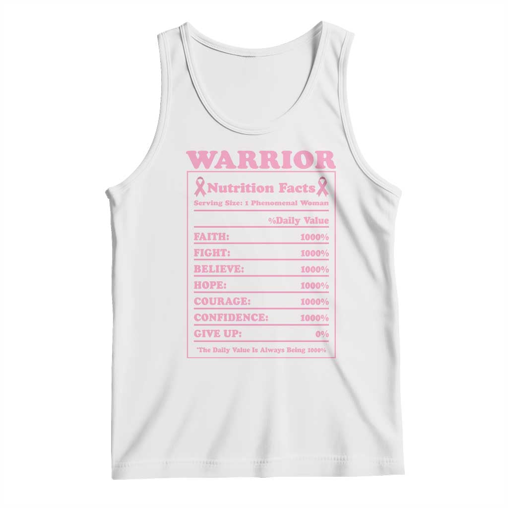 Breast Cancer Nutrition Facts Warrior Tank Top Pink Ribbon Survivor Support