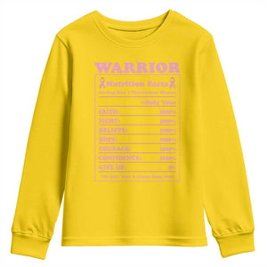 Breast Cancer Nutrition Facts Warrior Youth Sweatshirt Pink Ribbon Survivor Support